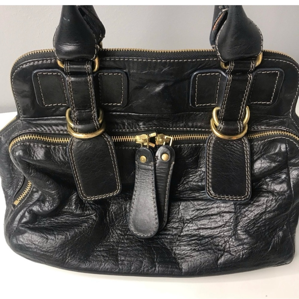 Chloe Quilted Bay Black large satchel handbag. - Picture 2 of 8